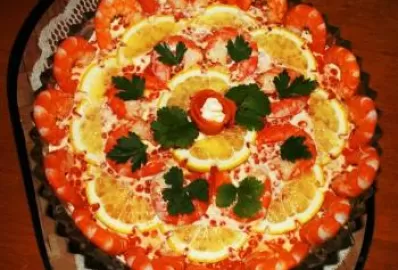 Салат с креветками