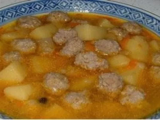 Картофельный суп с рыбными фрикадельками