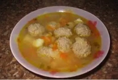 Суп овощной с рыбными фрикадельками