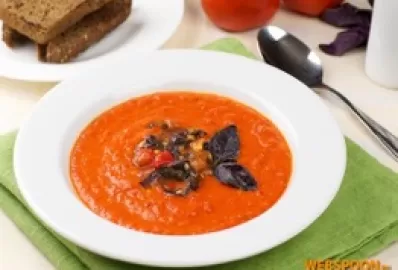 Суп вегетарианский перловый с томатным соком протертый