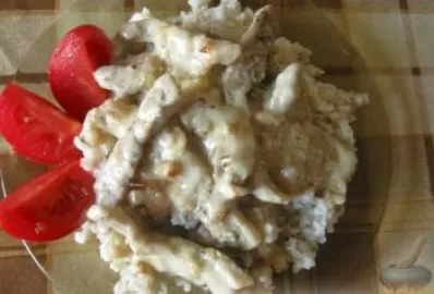 Бефстроганов из отварной говядины