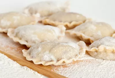 Вареники из цельнозерновой муки с тыквой