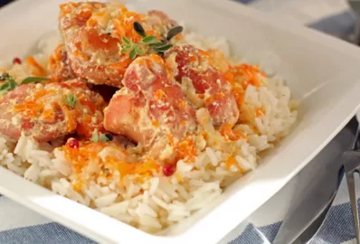 Фрикасе из кролика с рисом