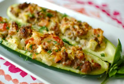 Фаршированные кабачки в духовке