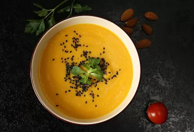 Льняной крем-суп из ассорти овощей