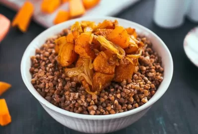 Гречка с печёной тыквой