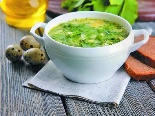 Зелёный суп с рисом