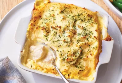 Картофельная запеканка с рыбой