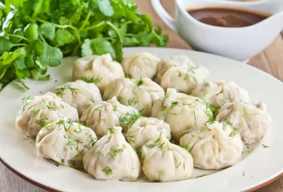 Мешочки с мясом и картофелем на пару