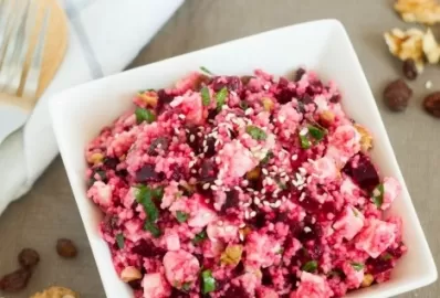 Кускус со свёклой и адыгейским сыром