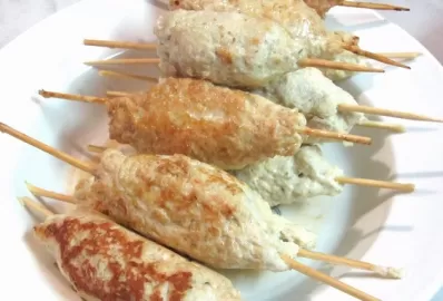 Люля-кебаб из куриного филе с овощами