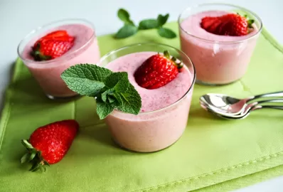 Творожно-желейный мусс с ягодами