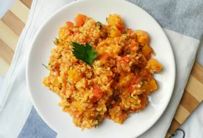 Плов из булгура с тыквой