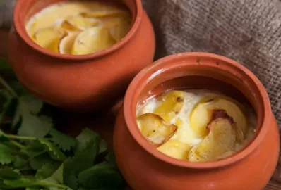 Горшочки с рыбой и овощами