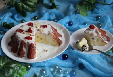 Творожно-яблочный пудинг