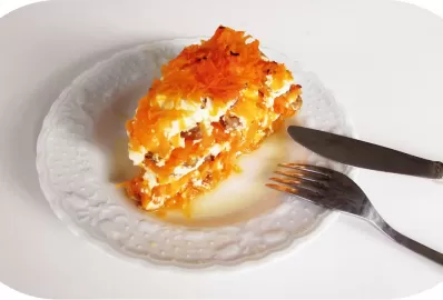 Тыква, запеченная с творогом и изюмом