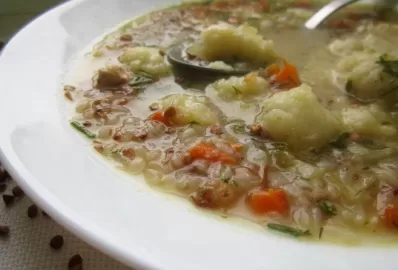 Сливочный гречневый суп