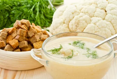 Суп-пюре из цветной капусты с рисом и картофелем