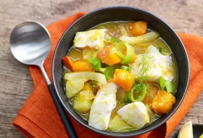 Густой суп из трески