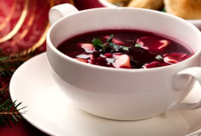 Свекольник с морепродуктами