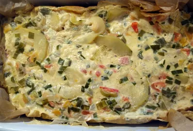 Террин из цуккини, стручковой фасоли и брокколи