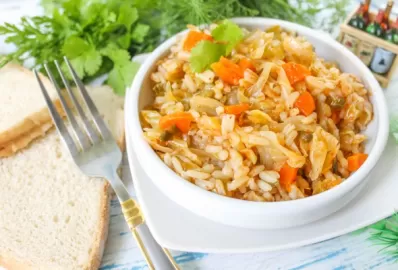 Пекинская капуста с рисом в мультиварке