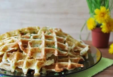 Картофельные вафли с куриным филе для электровафельницы