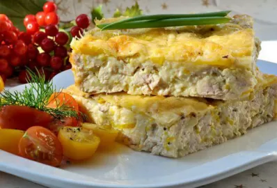 Запеканка из кабачков с мясным фаршем