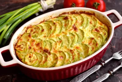 Летняя запеканка с кабачками