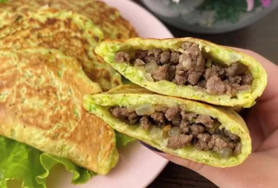 Кабачковый блин с мясной начинкой
