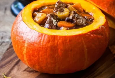 Говядина, запеченная в тыкве