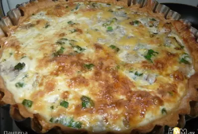 Открытый рыбный пирог со стручковой фасолью