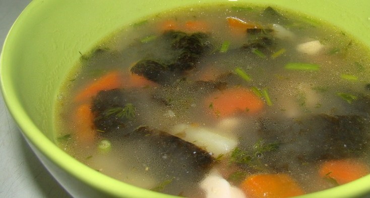 Стол №5. Овощной суп с водорослями нори - рецепт приготовления